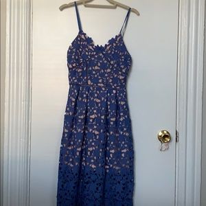 Blue Floral Lace Dress